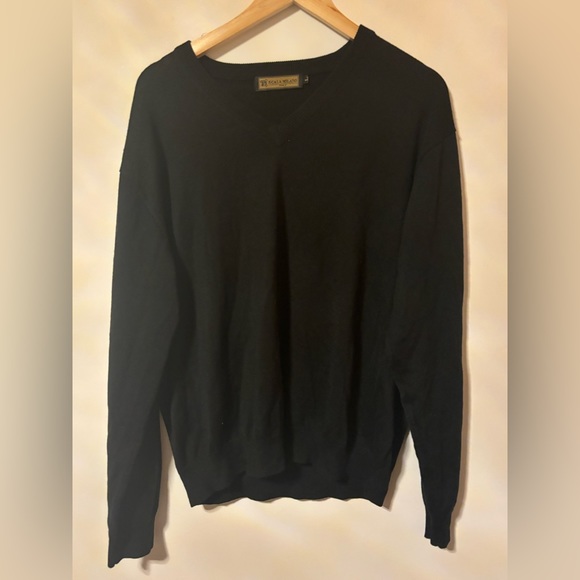 Black Milan Solid Sweater Tops - stretch